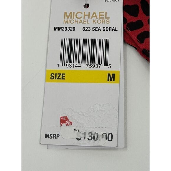 NWT MICHAEL Michael Kors MM29320 Animal Print Sheer Shirt Dress Button Front Med - Picture 10 of 10